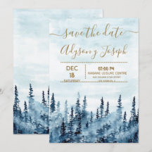 O Aquarela Floresta Azul Save The Date