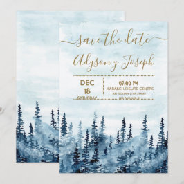 Convite O Aquarela Floresta Azul Save The Date