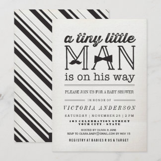 Convite O Arco do Little Man Mustache, Tie Boy, Chá de fra