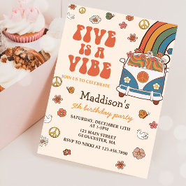 Convite O Arco-Íris 5 é um Aniversário do 5 Vibe Groovy