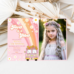 Convite O Arco-Íris 5 é um Aniversário do 5 Vibe Groovy