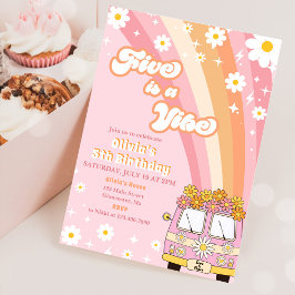 Convite O Arco-Íris 5 é um Aniversário do 5 Vibe Groovy