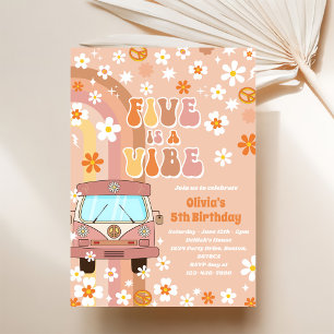 Convite O Arco-Íris 5 é um Aniversário do 5 Vibe Groovy