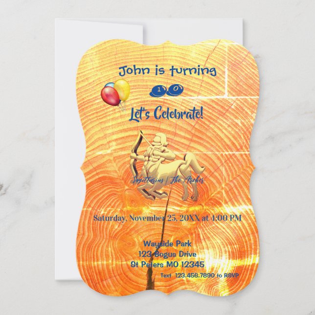 Convite O Arqueiro  Sagitário (22 de Novembro – 21 de Deze (Frente)