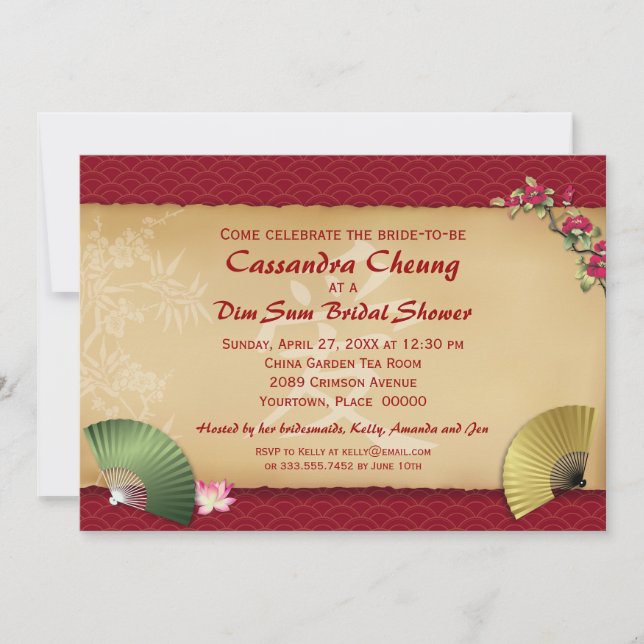 Convite O asiático ventila o chá de panela (Frente)