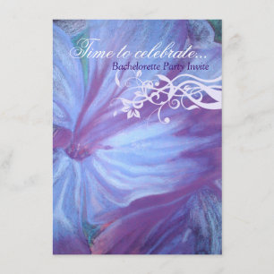 Convite O bachelorette floral dos lilacs azuis elegantes