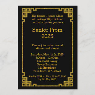 Convite O baile de formatura Mais velho-Júnior, estilo de