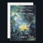 Convite O BALANÇO, FESTA DOCE DE DEZESSEIS Aniversário Azu<br><div class="desc">Obra-prima vibrante, romântica e alegre de Jean - Honoré Fragonard 1767-1768 óleo sobre tela .Pintura digital e reelaboração em cores azul, verde, amarelo e preto por Bulgan Lumini .</div>