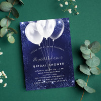 O balão azul do marinho chá de panela brilha elega