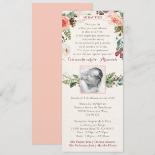 Convite O baptismo espanhol Bautizo da menina convida para