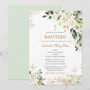 Convite O Batizado e Primeiro Aniversário de nossa filha