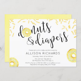 Convite O bebê amarelo neutro do género das fraldas das
