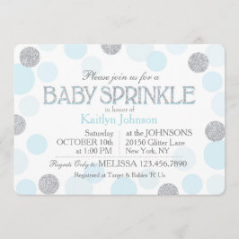 Convite O bebê azul dos pontos do Scatter do brilho de