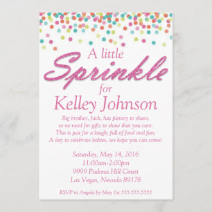 Convite O bebê cor-de-rosa polvilha o chá convida