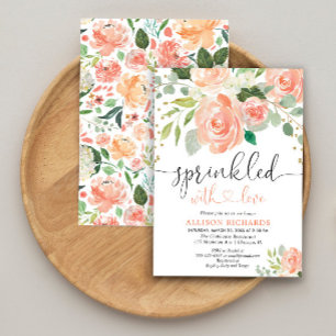 Convite O bebê da menina polvilha as hortaliças florais