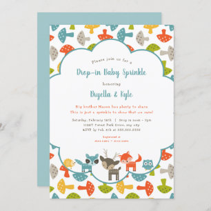 Convite O bebê da reunião informal dos animais da floresta
