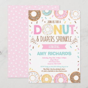 Convite O bebê das rosquinhas e das fraldas polvilha o