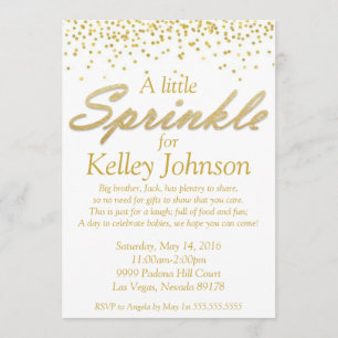 Convite O bebê Dourado polvilha o chá convida