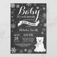 O Bebê É Frio Fora Do Chá de fraldas Do Urso Polar