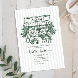 Convite o bebê está a caminho Chá de bebê temático de café