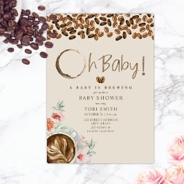 Convite O Bebê Está A Comer O Chá de fraldas De Café