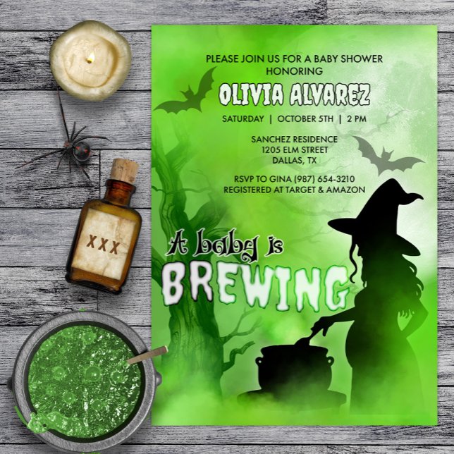 Convite O bebê está a criar Chá de fraldas de Dia das Brux (Criador carregado)