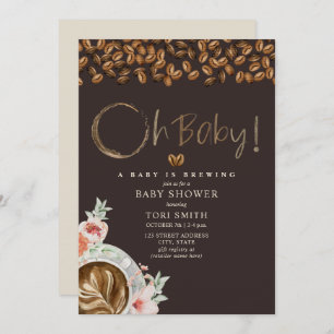 Convite O Bebê Está A Criar Um Chá De Café Escuro