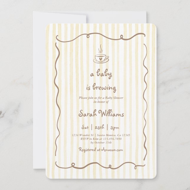 Convite O bebê está a preparar o Chá de fraldas (Frente)