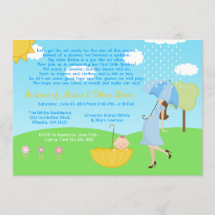 Convite O bebê moderno bonito da mamã e do bebé polvilha