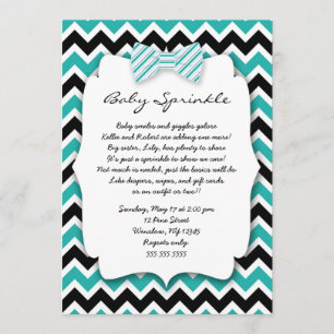 Convite O bebê polvilha o chá de fraldas preto verde de