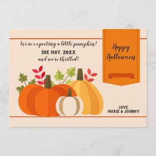 Convite O Bebê Pumpkin Faz Três Anúncios De Gravidez.