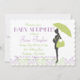 Convite O bebê verde da silhueta polvilha