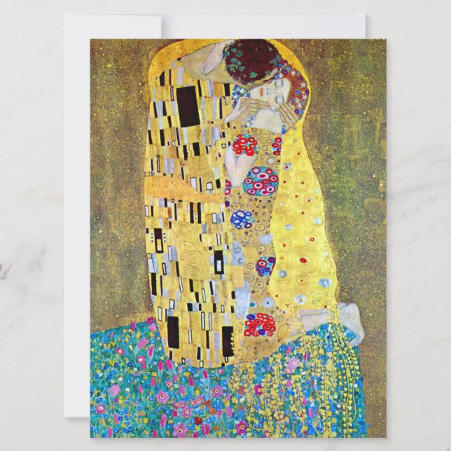 Convite O Beijo de Gustav Klimt, Arte Nouveau Casamento (Frente)