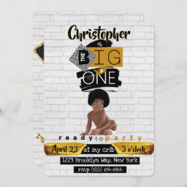 Convite O BIG| Afro Hip Hop Baby Boy Retro Birthday