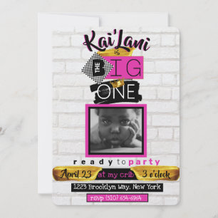 Convite O BIG One Hip Hop Retro primeiro aniversario Foto