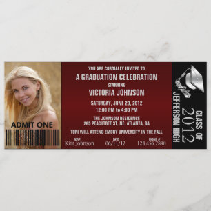 Convite O bilhete customizável da admissão da graduação