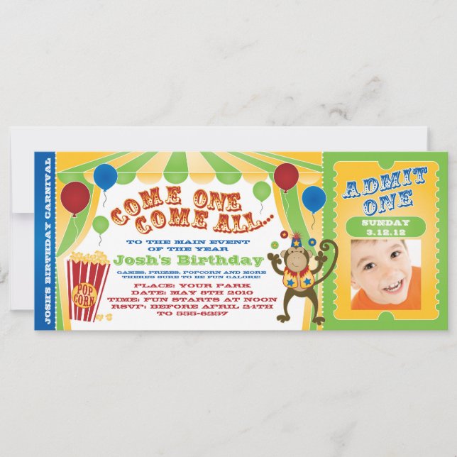 CONVITE O BILHETE DO CARNAVAL DO CIRCO CONVIDA (Frente)