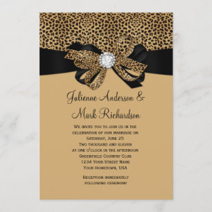 Convite O branco do leopardo Jewels o casamento da fita
