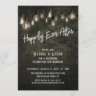 Convite O Brick Edison Industrial Luz Feliz Depois De