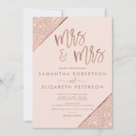 Convite O brilho cor-de-rosa do ouro cora casamento