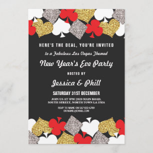 Convite O brilho do casino de Las Vegas do partido da