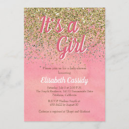 Convite O brilho do rosa e do pêssego polvilha o chá de