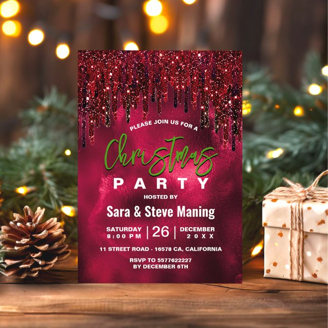 Convite O brilho vermelho-esverdeado evita o Natal (Criador carregado)