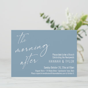Convite O Brunch da Manhã Após o Casamento Azul Empoeirado