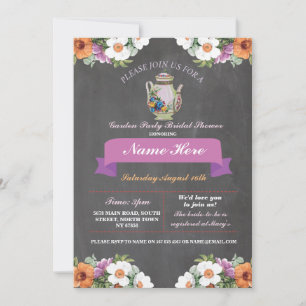 Convite O bule Alice do chá de panela no país das