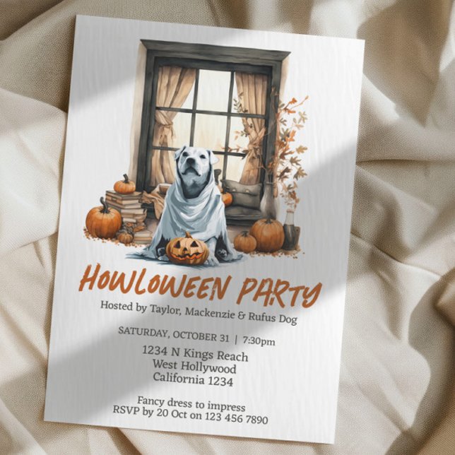 Convite O Cachorro das Bruxas, Festa Que Pensava Uivado (Halloween Dog Themed Party Howloween Fun Invitations from Ricaso. Cute dog fancy dress party)