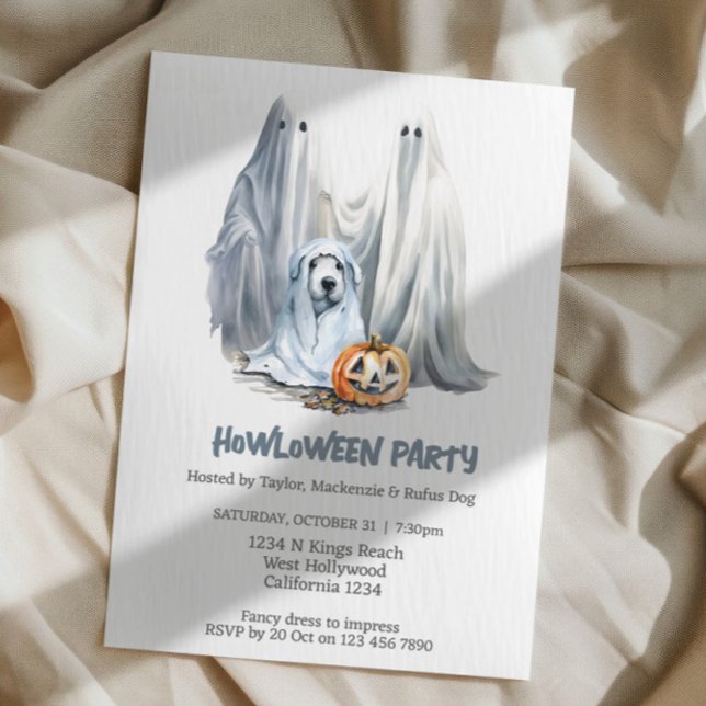 Convite O Cachorro das Bruxas, Festa Que Pensava Uivado (Halloween Dog Themed Party Howloween Fun Invitations from Ricaso. Cute dog fancy dress party)