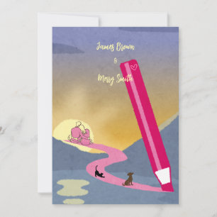 Convite O Caminho que Desenhar o casamento