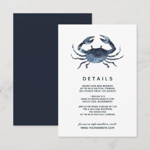 Convite O Caranguejo Azul  Detalhes do convidado de casame