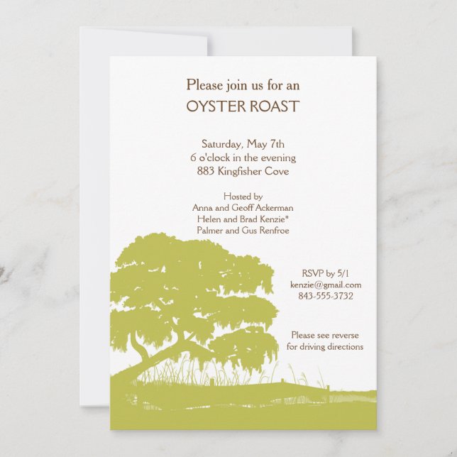 Convite O carvalho com musgo espanhol pelo pântano convida (Frente)